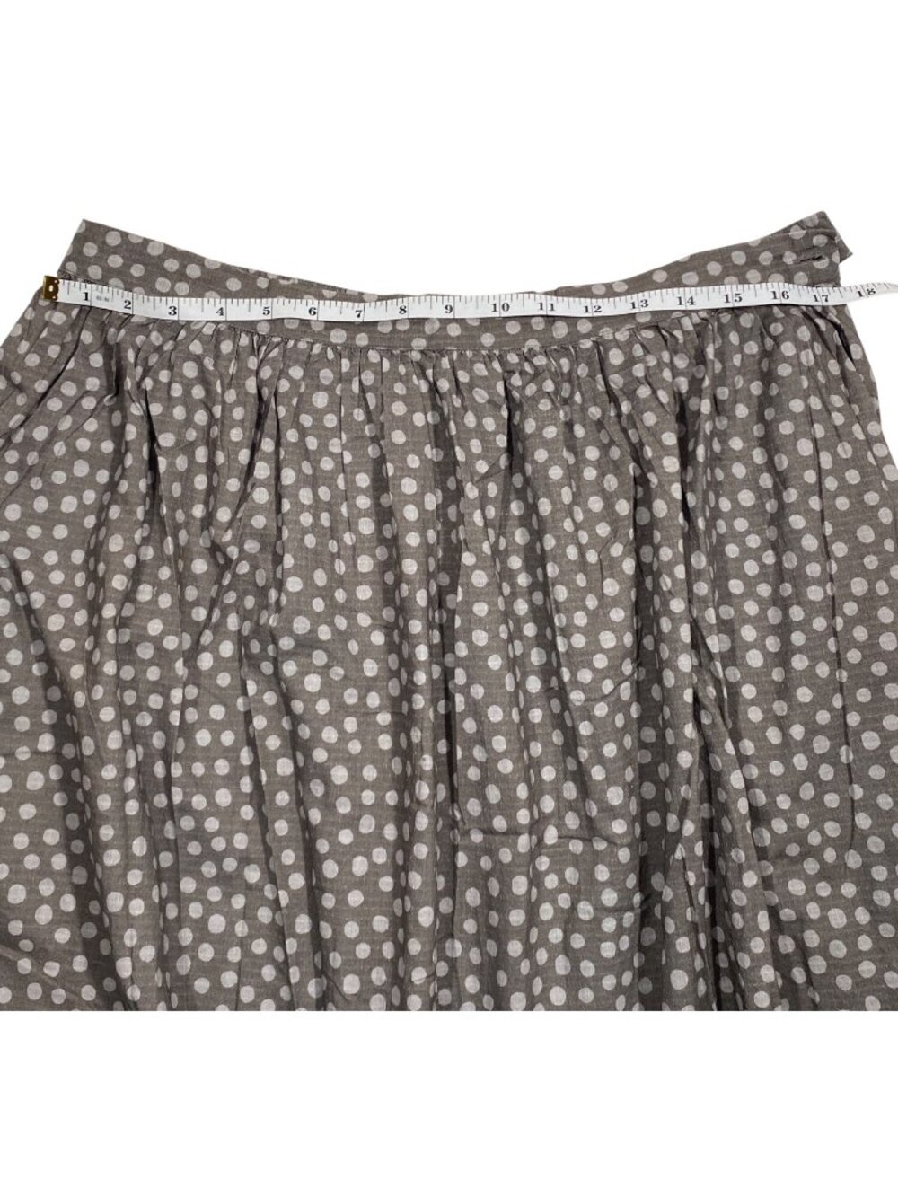 Gudrun Sjödén Gray Polka Dot Organic Cotton Maxi Skirt With Elastic Waist Size L - Picture 9 of 10
